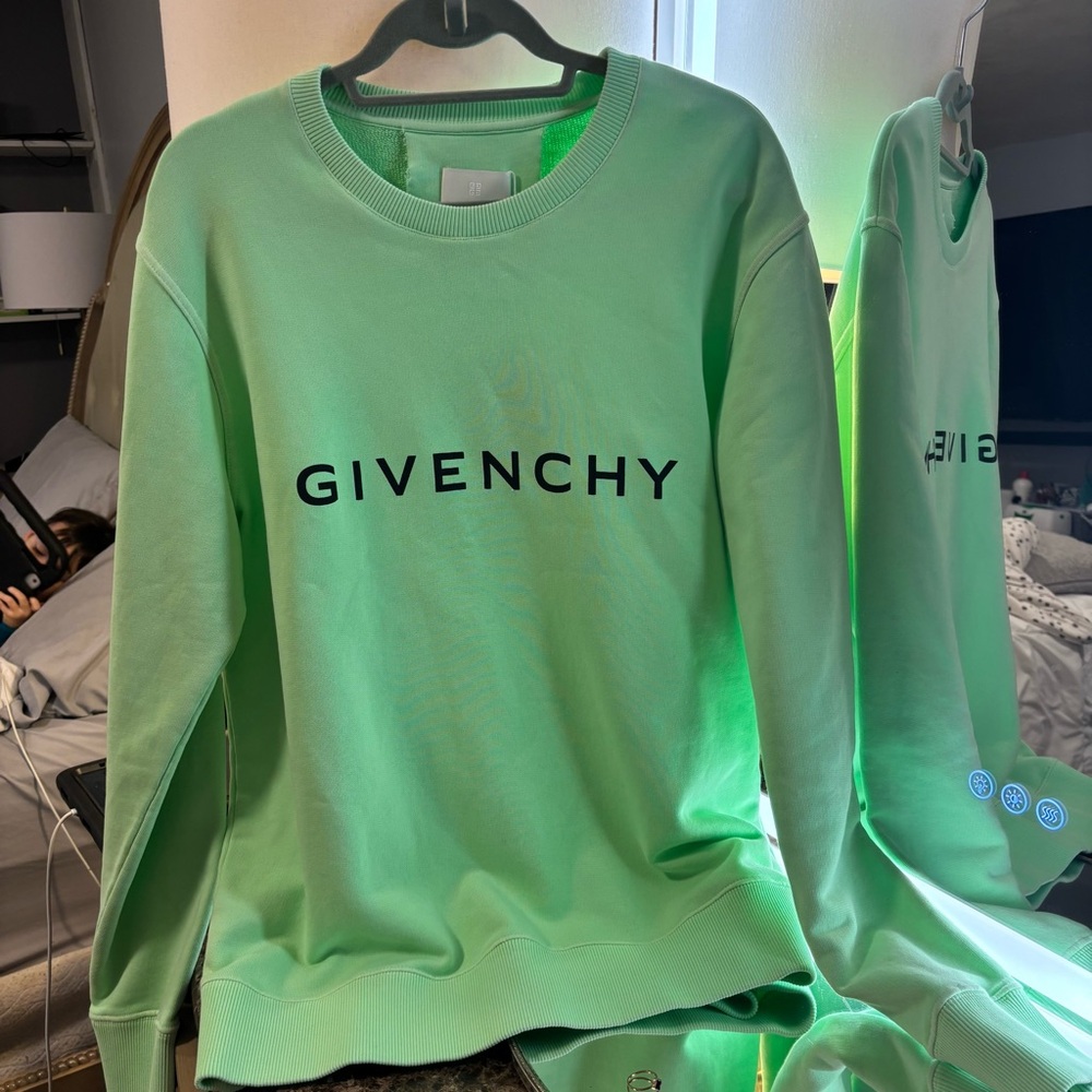Givenchy mint Green Logo men sweat shirt